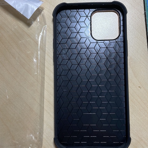 Carved (Polynesian tattoo design) wood iPhone 12 cellphone case - Picture 2 of 3